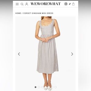 NWT We wore what Corset Gingham Midi Dress XL
